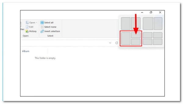 Terceiro layout de tela dividida do Windows 11
