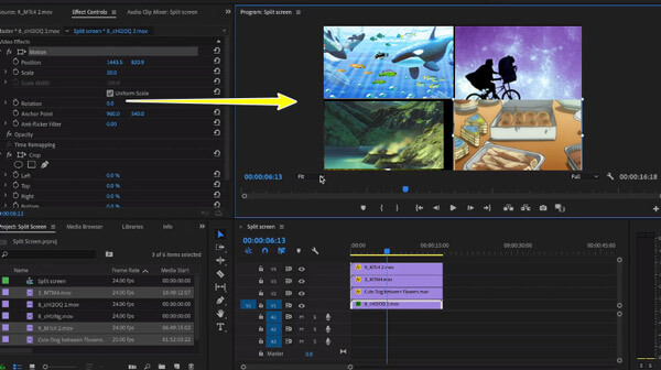 Split Equal Screen by Scaling in Pro