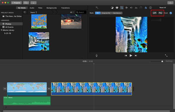 Girar un vídeo en iMovie