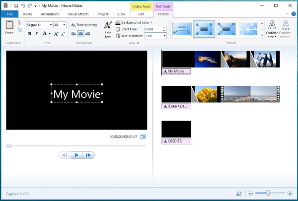 A Windows Movie Maker