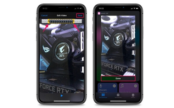Exportação para iPhone
