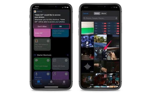 iPhone selecionar vídeo