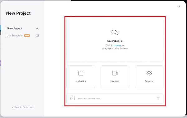 Veed.io Escolha arquivo de vídeo