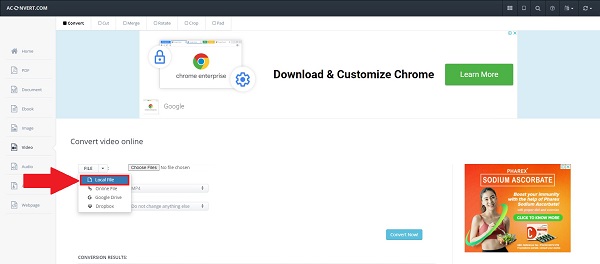 Aconvert Choose From The Local File