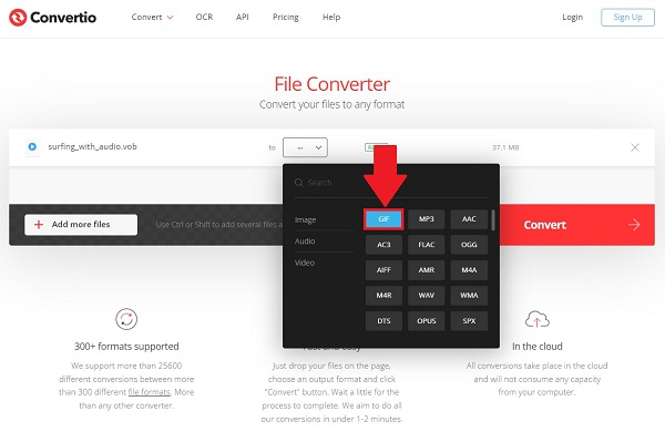 Conversion Convertir en GIF