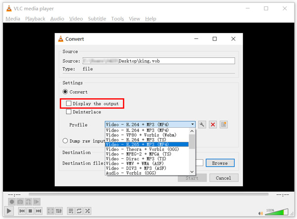 Konvertieren Sie VOB in MP4 VLC