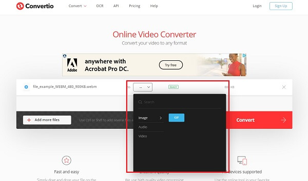 Convertio Selecteer Formaat