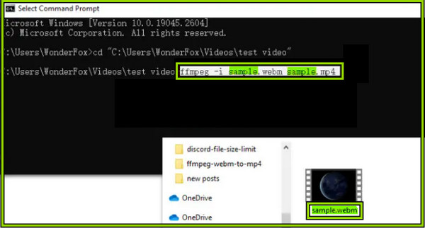 FFmpeg Convertir WebM MP4