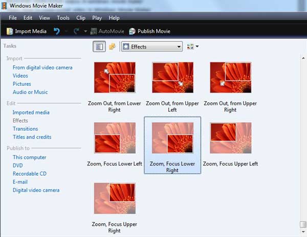 Windows Movie Maker-Zoom