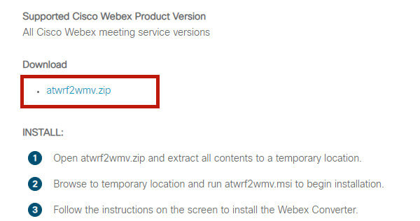 Link om WRF-converter te downloaden