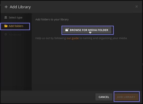 Plex Ajouter une bibliothèque