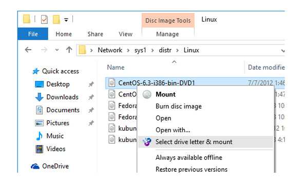 ISO Peselect Mount'ı Oynat