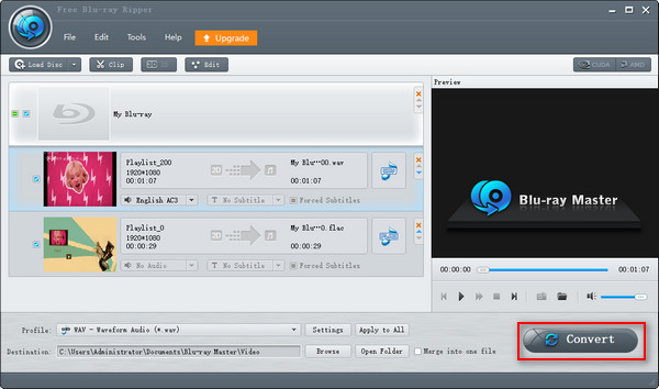 Blu-ray til Wav Gratis Blu-ray Ripper Convert