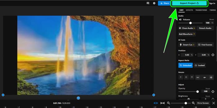 Umgekehrtes Video exportieren