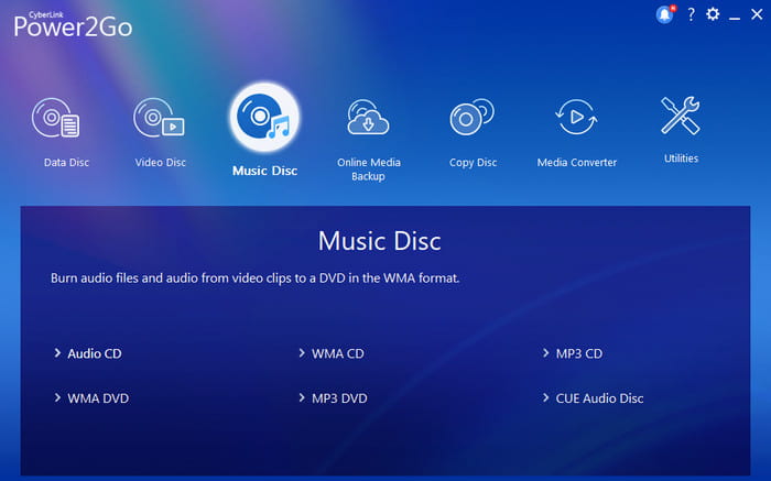 Fonctionnalité de disque de musique