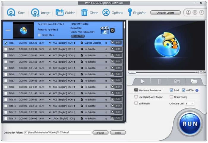 Winx Dvd Ripper Vynikající editační funkce