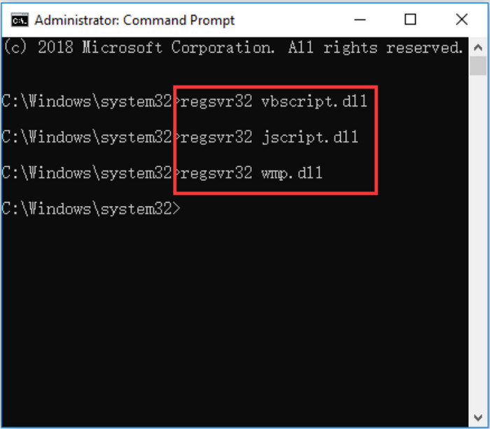 Metode 3 Registrer Dll-filer igen