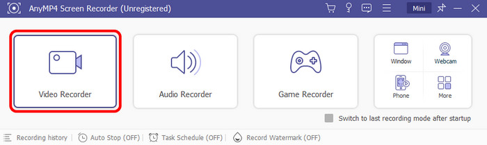 Selecteer Videorecorderfunctie