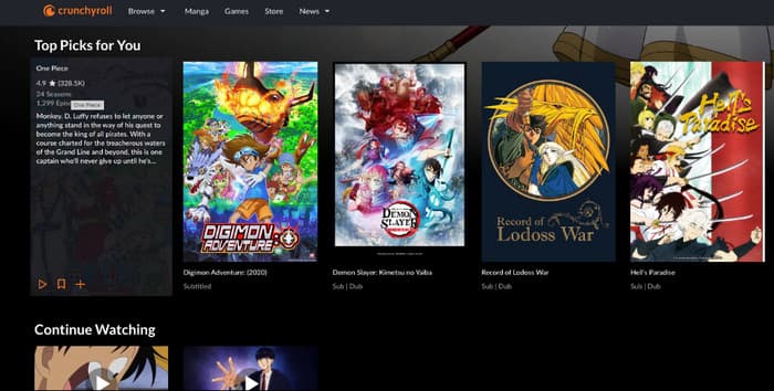 Crunchyroll Onionplay-Seiten
