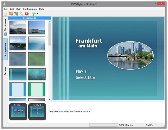 Interface de DVDstyler