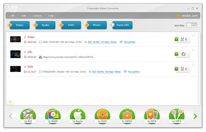 Interface Freemake