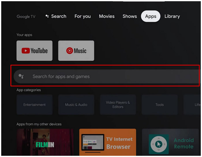Pluto TV 検索バーを入手