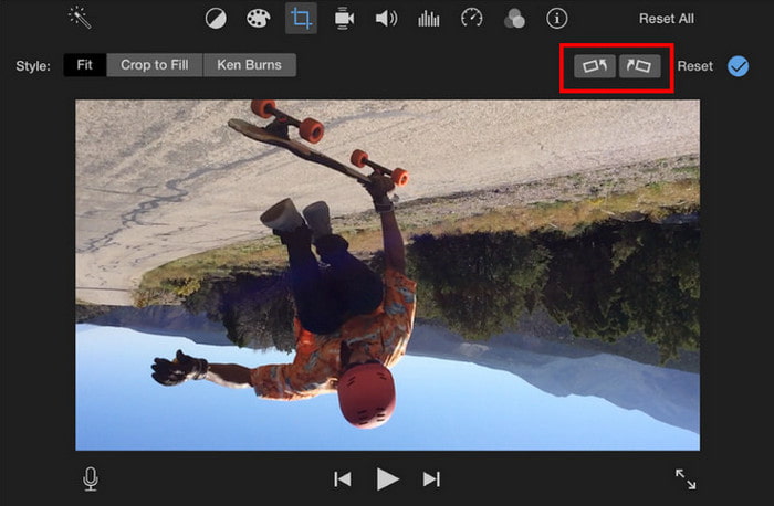 imovie Clip med uret Anvend mod uret