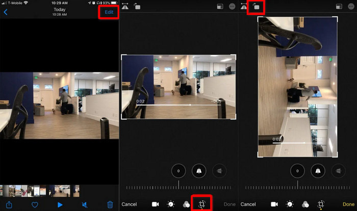 iPhone-fotos Beskærrotér