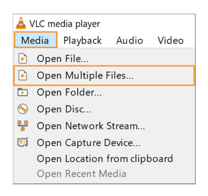 VLC Media öffnet mehrere Dateien