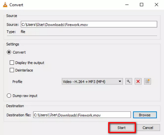 Vlc Media Player Start Převést WAV na Mp4