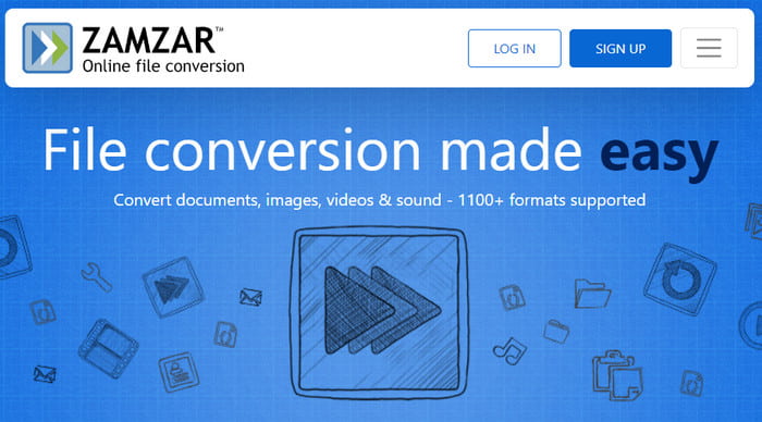 Zamzar Upload souborů Wav to Mp4 Converter