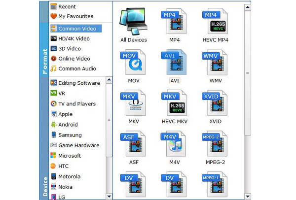 Easefab Blu-ray Ripper : choisissez la sortie MP4