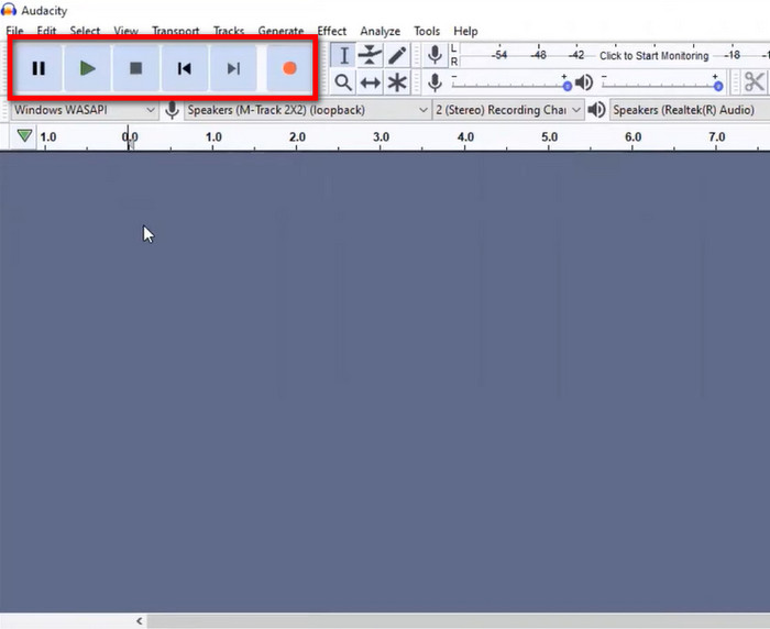 Audacity Rozpocznij nagrywanie Eksportuj