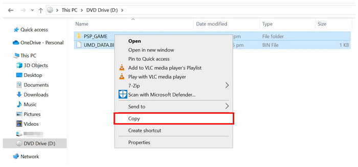 Direct Copy Right Click Copy
