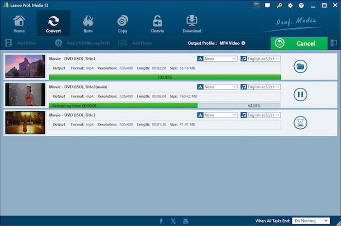 Prędkość konwersji Leawo DVD Ripper