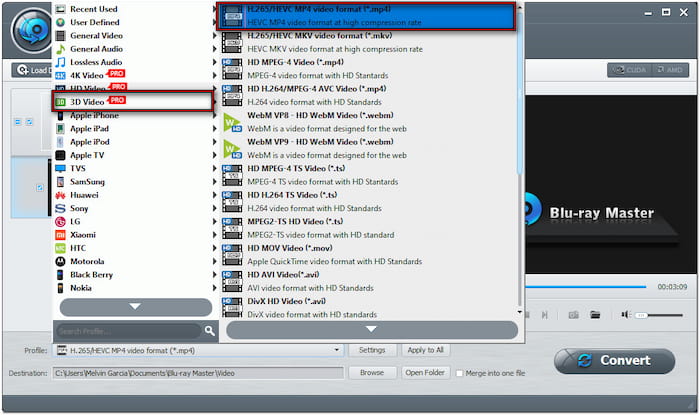Choose 3d Output