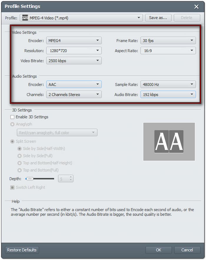 Configure Profile Setting