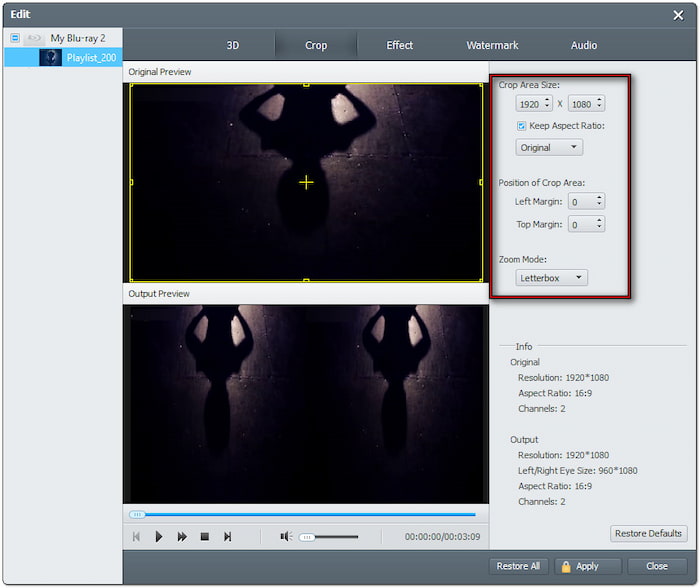 Crop 3d Video.