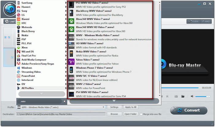 Altro preset Wmv