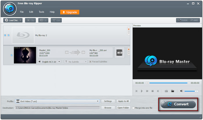 Копировать Blu Ray в Divx