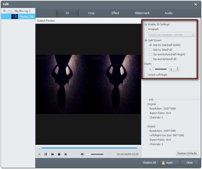 Select 3d Format