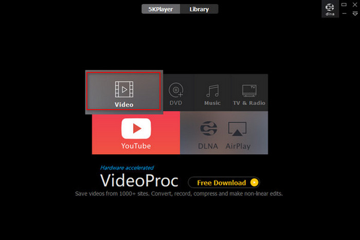 Reproductor de 5k Agregar archivo MOV
