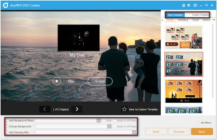 Tilpas DVD-menu