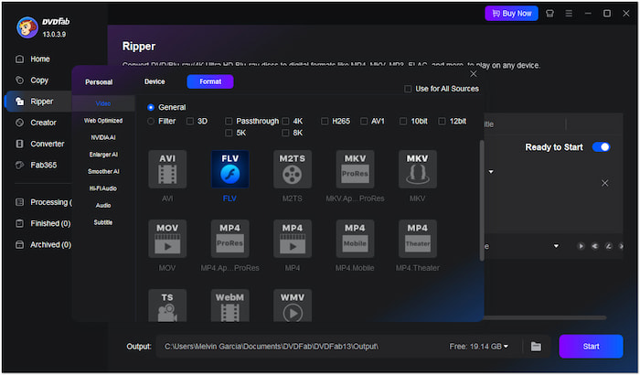 Dvdfab-Profil und Voreinstellung