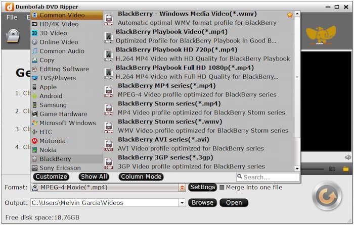 Unterstützung für Profil- und Gerätevoreinstellungen