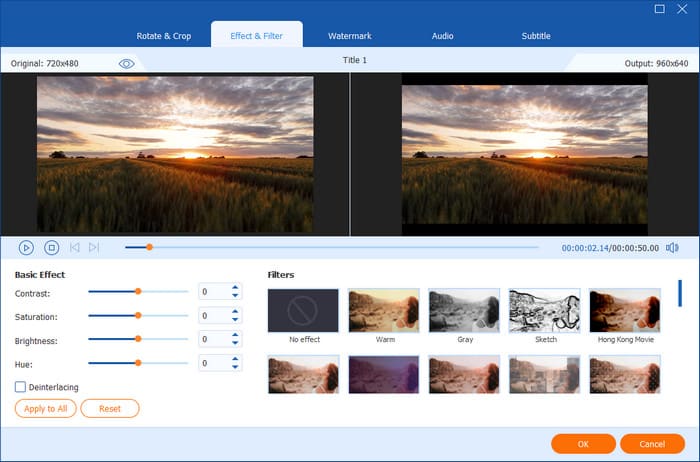 Добавить эффект и фильтр