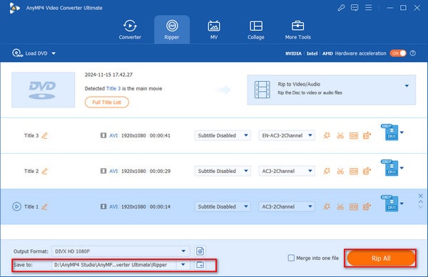 DVD-til-Divx Xvid Video Converter Ultimate Start konvertering