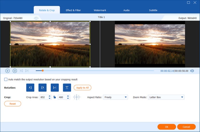 旋轉和裁剪視頻