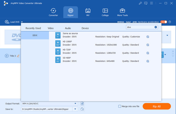 Video Converter Ultimate Velg Divx