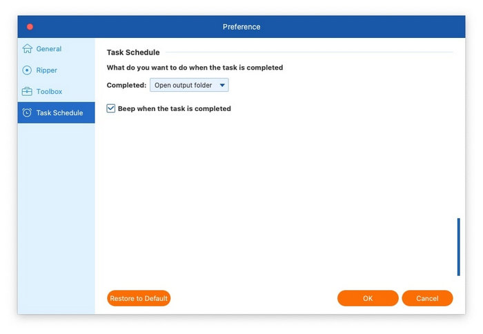 Настройки параметров расписания задач